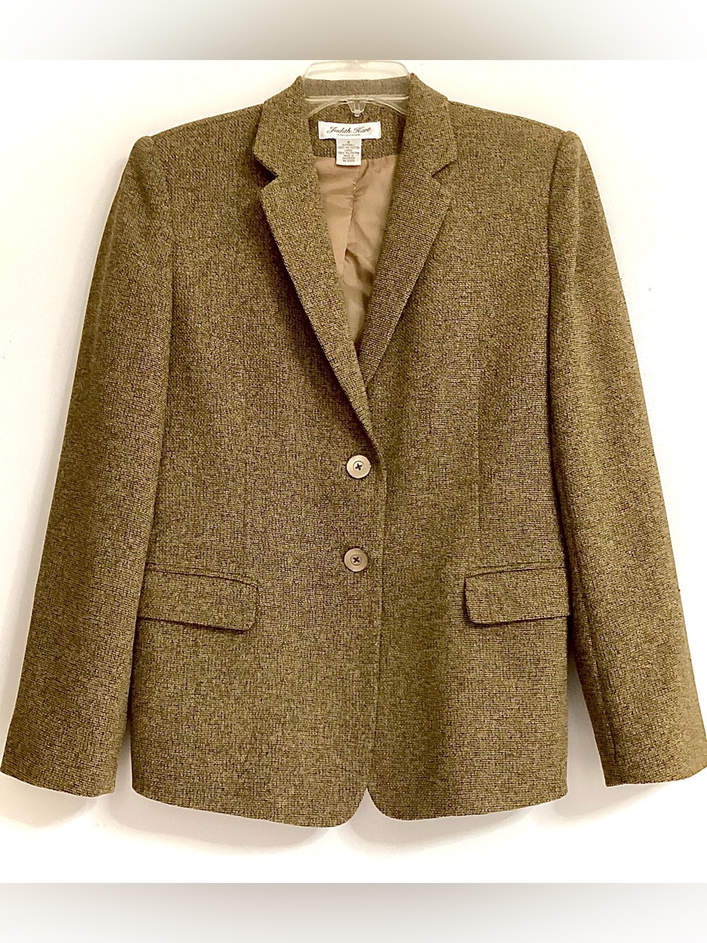 Judith Hart Tan/Black tweed Two-Button Women’s Blazer